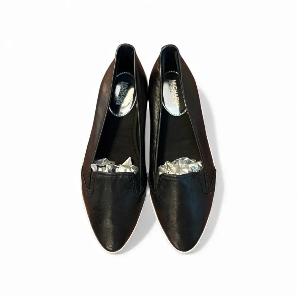 Michael Kors Olive Leather Slip On Sneaker Black SZ9